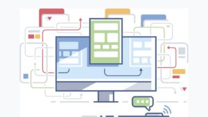 Infographic illustrating the 10 principles of effective web design, including usability, visual hierarchy, and responsive design.