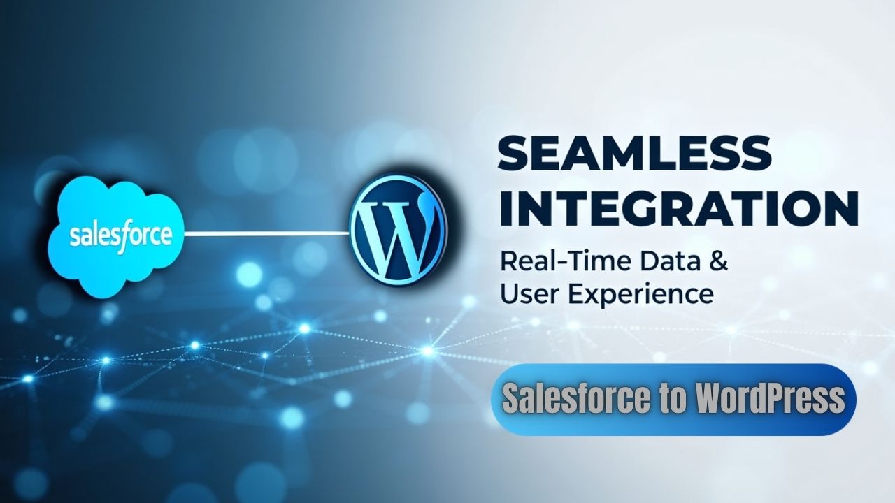 Dashboard showing Salesforce data integrated into a WordPress website.