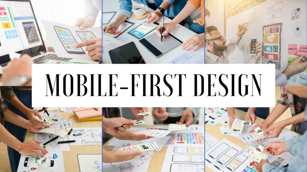 A web designer creates a mobile-first interface, previewing site layouts on a modern smartphone with clean, minimal elements.