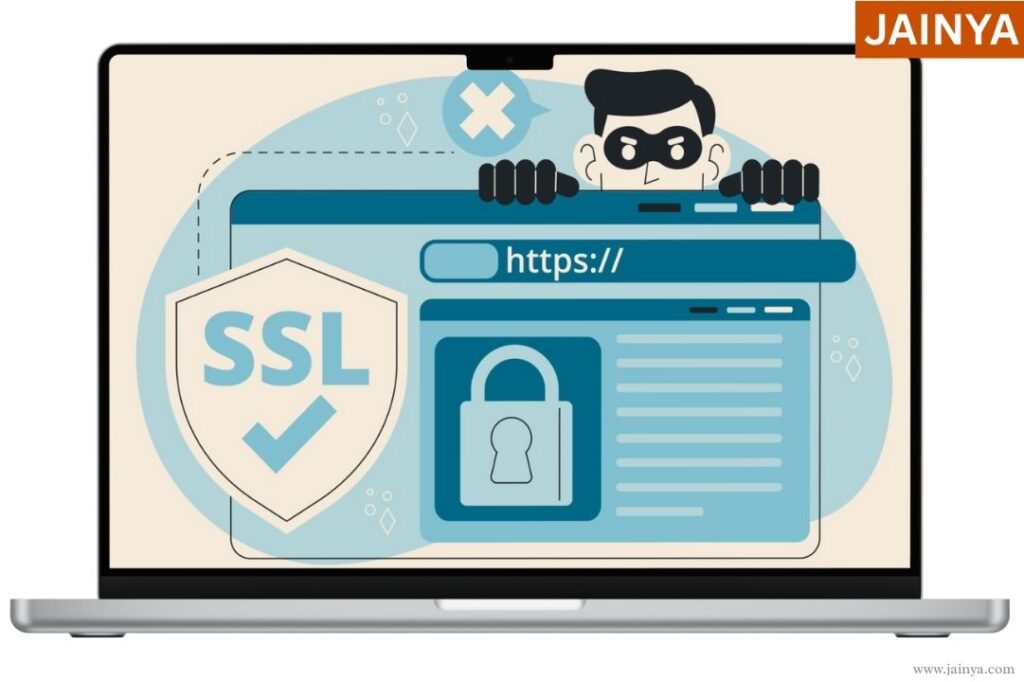 Website security breach warning on a computer screen