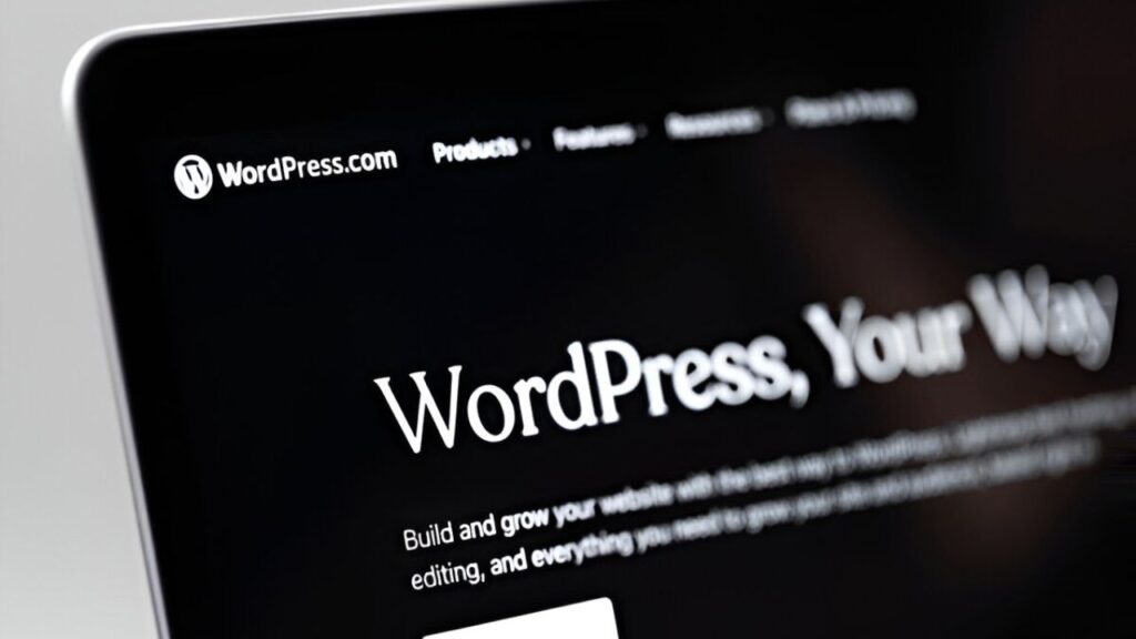 Collection of popular WordPress tools and plugins displayed on a laptop screen.