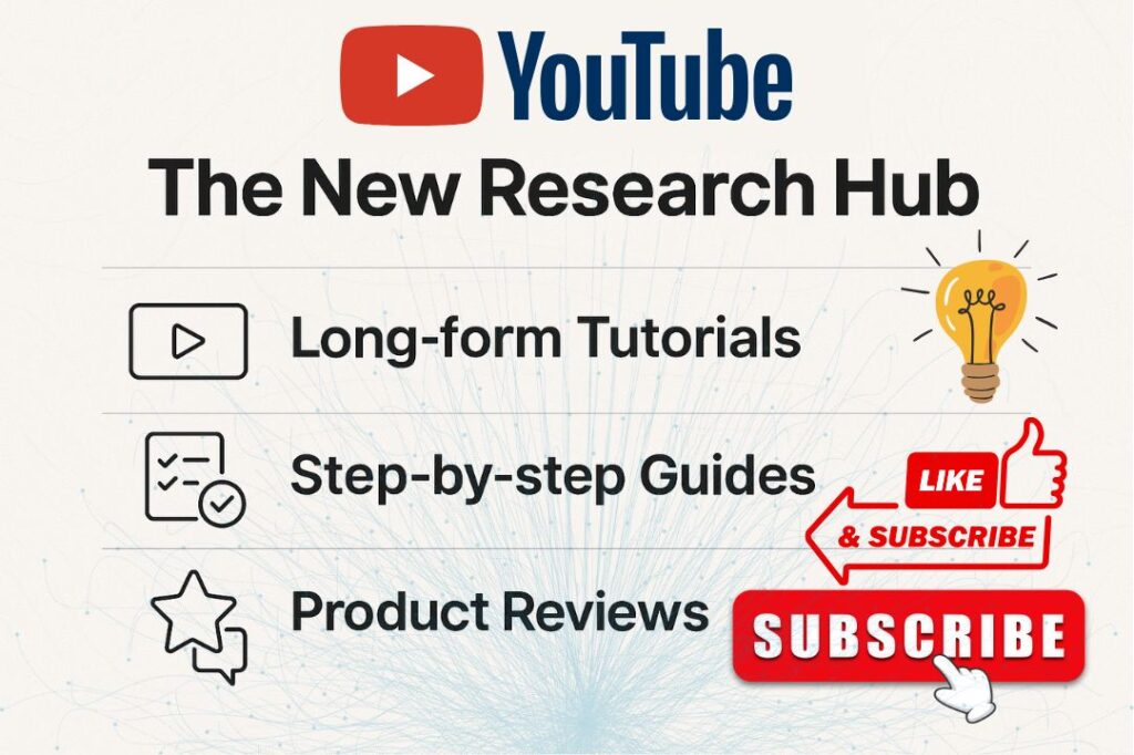 People using YouTube to research products, services, and tutorials